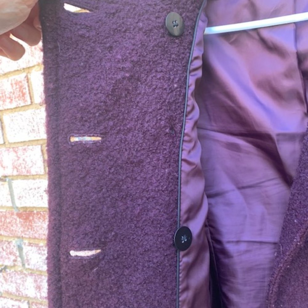 DKNY double breasted plum peacoat size 6 - Picture 5 of 11